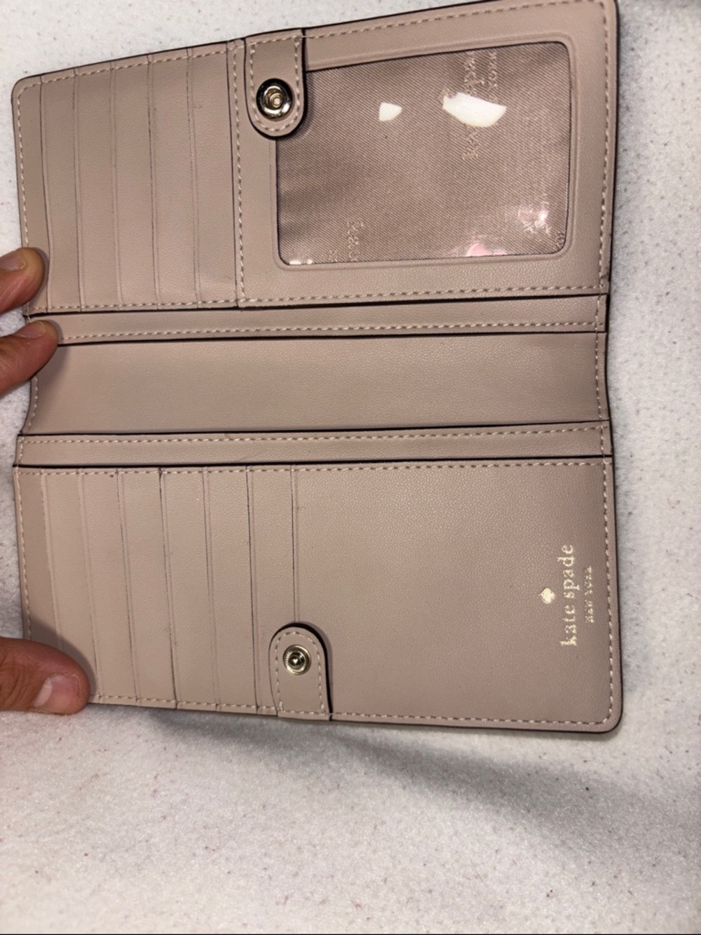kate spade taupe saffiano leather continental wallet - Picture 4 of 13